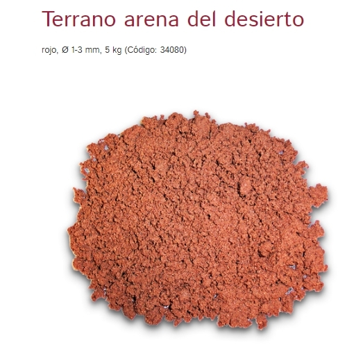 Hobby Terrano Arena Desierto Roja.5 Kg. Sustrato Para Reptiles.