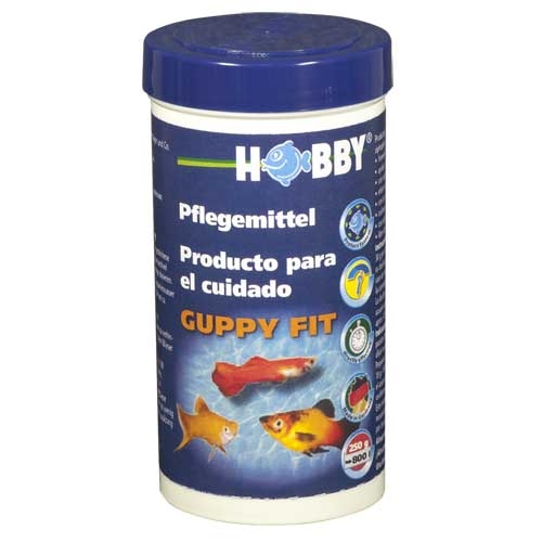 Hobby Guppy Fit 250gr. - Sales para el cuidado y la protección de guppys, platys y más peces.