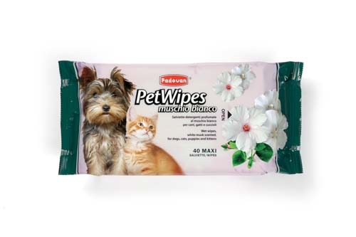 ▷ Toallitas Higiénicas para Perros y Gatos con Musgo Blanco Pet Wipes - 40 Unidades Padovan