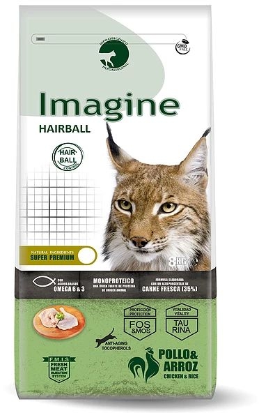 ▷ Pienso Imagine Cat Hairball 8Kg - Comida para gatos anti bolas de pelo. (Visán)