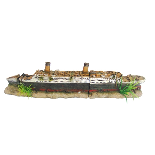 Barco Hundido Tipo Titanic Grande (40cm) - Decoración Acuario