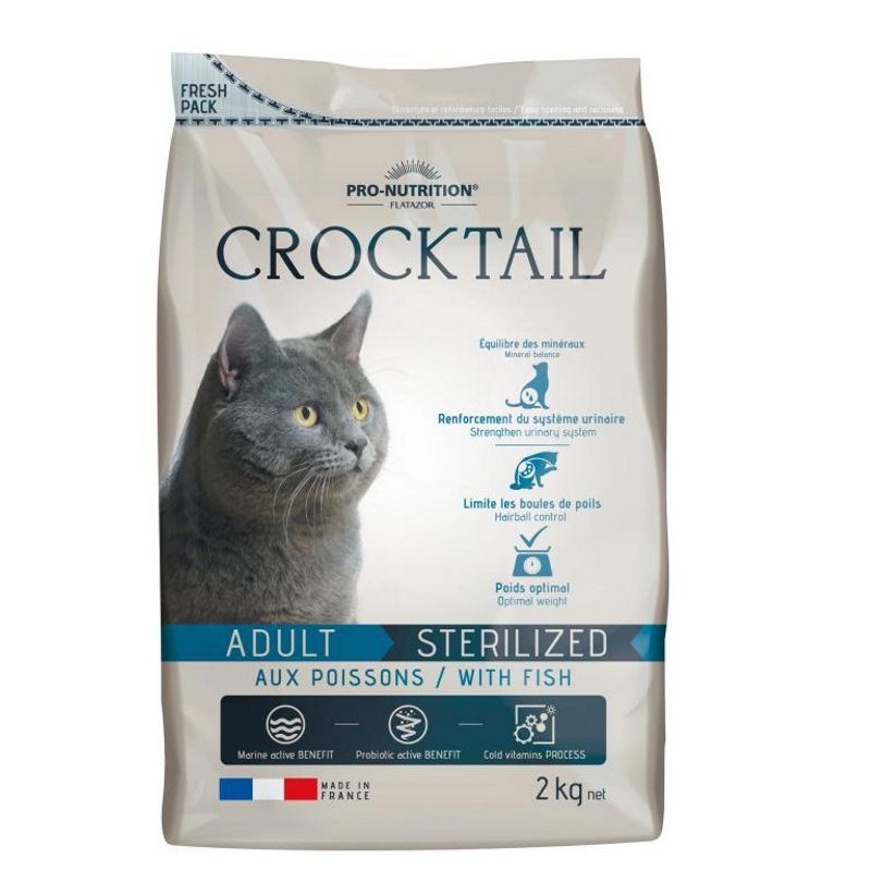 ▷ Pienso Crocktail Adult Sterilized Pescado 2kg - Flatazor Pienso para Gatos Esterilizados de Pescado