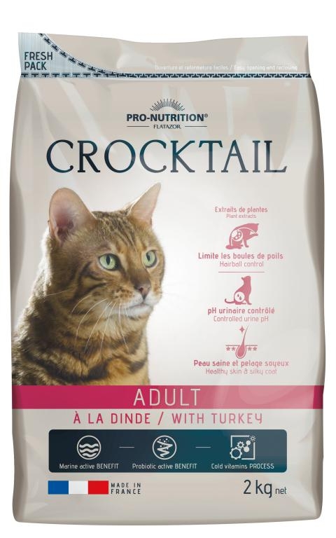 ▷ Pienso Crocktail Adult Pavo Hairball 2kg - Flatazor Pienso para Gatos para prevenir Bolas de Pelo